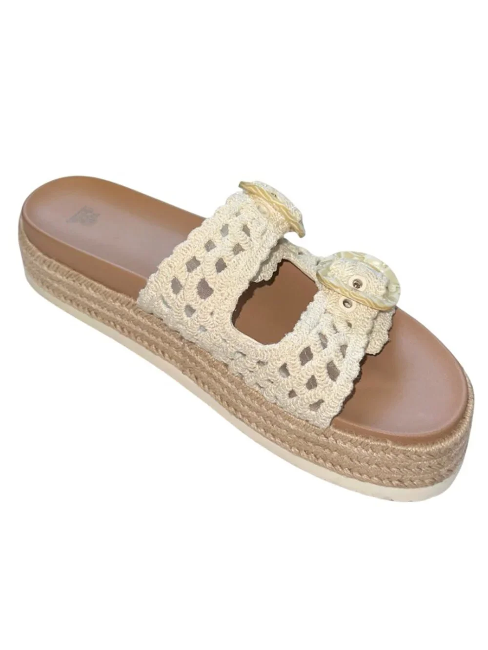 NWT Wild Fable Crochet Rope Wrapped Platform Sandal Marbled Buckle 12